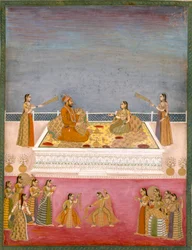 Il giovane imperatore Mughal Muhammad Shah a una performance di nautch